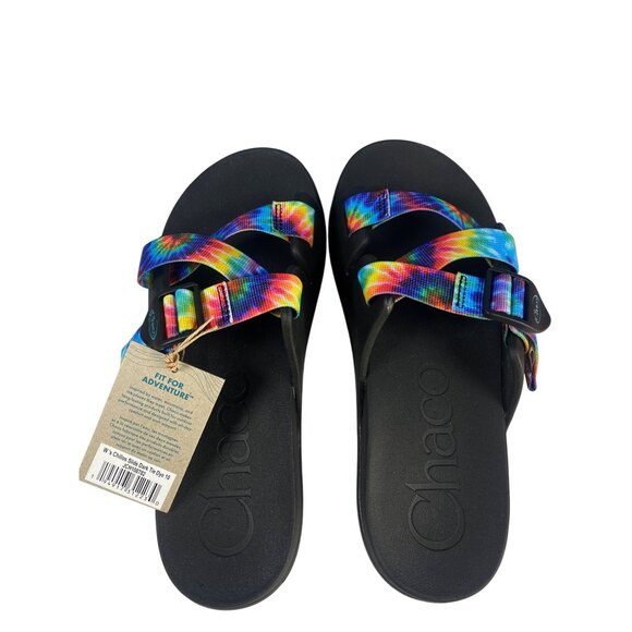 NWT Chaco dark tie dye Chillos Slide Sandal Women's 10 Water Shoe New w/ box - Picture 7 of 11